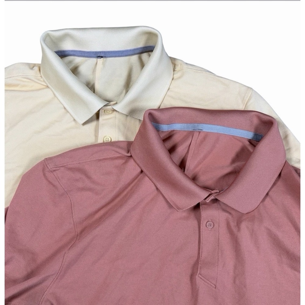 Lot Of 2 Lululemon Men's Pique Polo Shirt Performance Golf Stretch Tech Size M